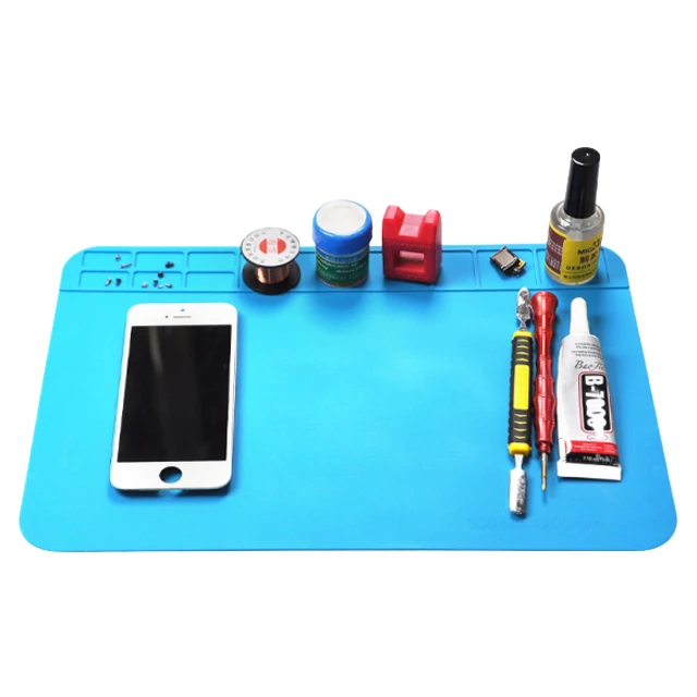 Magnetic Heat Insulation Silicone Screw Repair Tool Pad Desk Platform For Soldering Cell Phone Repair Mat, Blue 
Magnetic Heat Insulation Silicone Screw Repair Tool Pad Desk Platform For Soldering Cell Phone Repair Mat, Blue