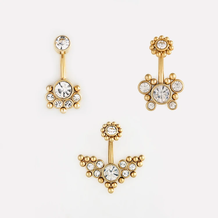 2021 Trendy titanium stainless steel navel jewelry women statement body piercing jewelry Rhinestone belly button rings
2021 Trendy titanium stainless steel navel jewelry women statement body piercing jewelry Rhinestone belly button rings