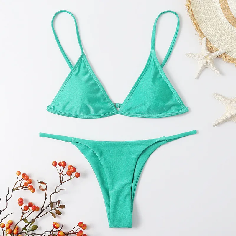 Cheap Ladies Bikini Set New Fashion Women's Swimsuit Sexy Simple Strap Biquini Set Casual Thin Slim Beachwear Bikini 2021 
Cheap Ladies Bikini Set New Fashion Women's Swimsuit Sexy Simple Strap Biquini Set Casual Thin Slim Beachwear Bikini 2021