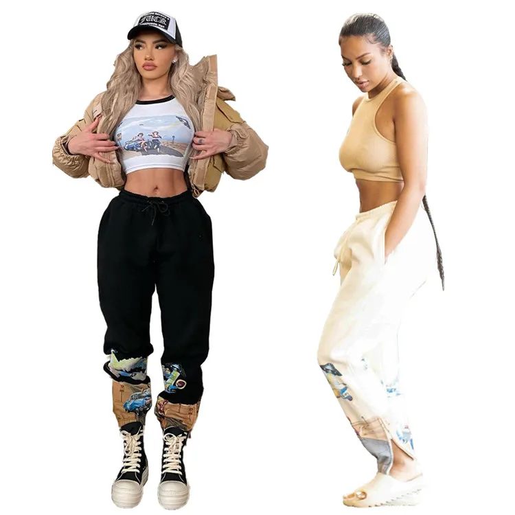 European And American Fashion Sports And Leisure Positioning Printed Trousers Women'S Bottoms, Yellow
European And American Fashion Sports And Leisure Positioning Printed Trousers Women'S Bottoms, Yellow