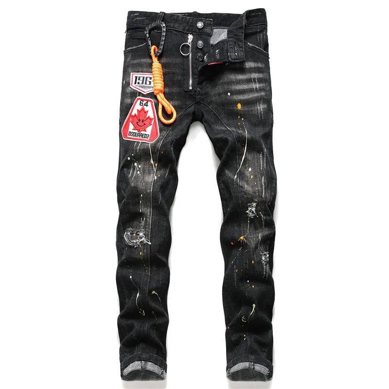 DS2Q Italian fashion brand official website with paint personality patch damage jeans men
DS2Q Italian fashion brand official website with paint personality patch damage jeans men