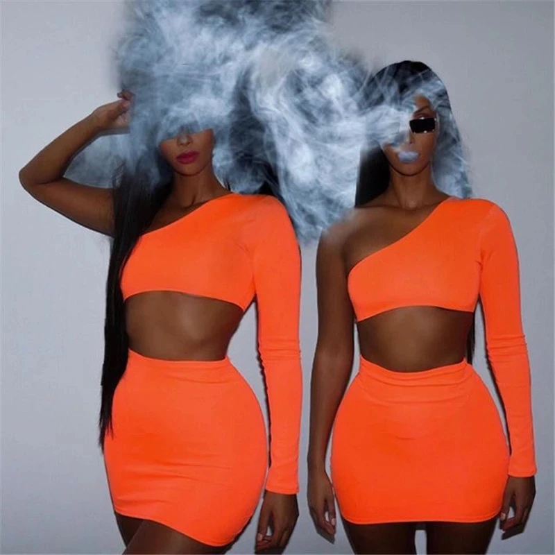 Wholesale women neon bodycon dress 2 Piece Set Summer High Street Night Out Club Outfits Matching Short Sets Crop Top Skirt, Picture color
Wholesale women neon bodycon dress 2 Piece Set Summer High Street Night Out Club Outfits Matching Short Sets Crop Top Skirt, Picture color