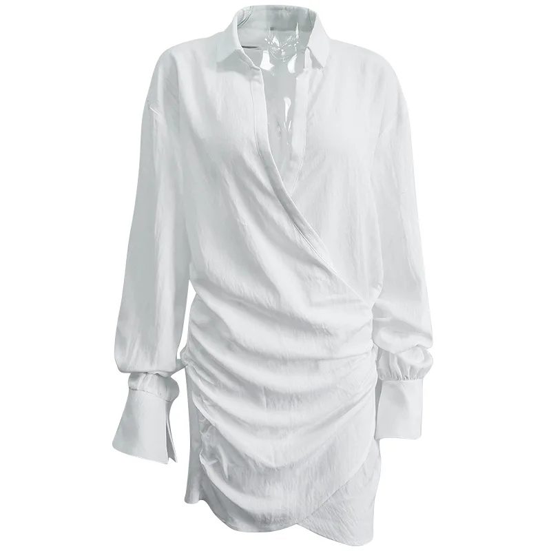 fashion long sleeve v neck irregular girls' dresses low cut pleated solid sexy bodycon dresses for women
fashion long sleeve v neck irregular girls' dresses low cut pleated solid sexy bodycon dresses for women