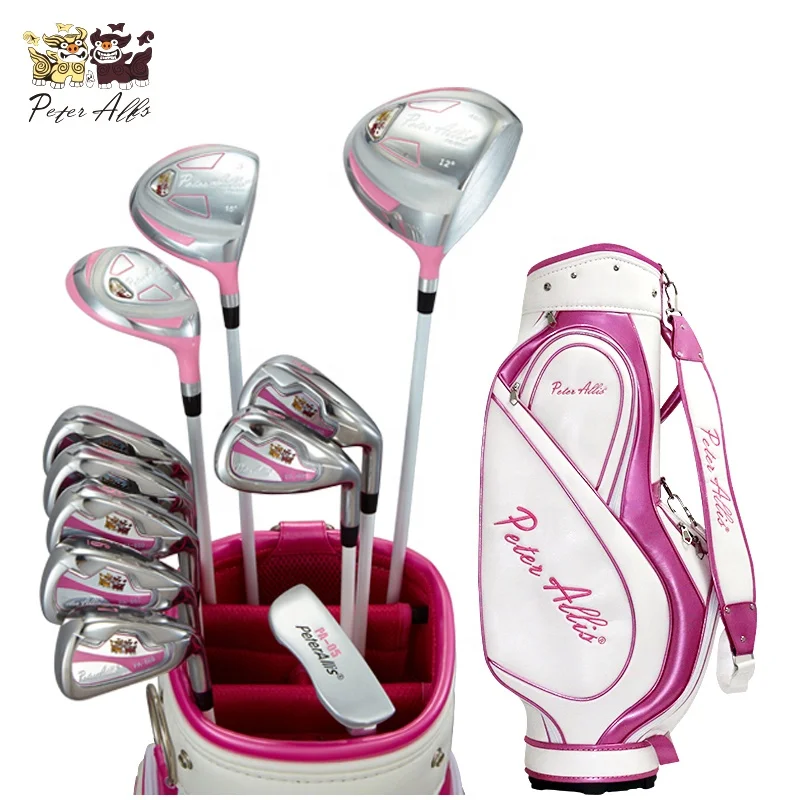 

Classic Style Hot Selling Peter Allis Women Complete Golf Clubs Set, Black,white