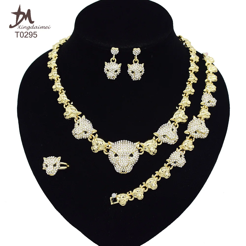 T0295 Wholesale african jewelry sets diamond 18K gold plated necklace set jewelry women Leopard jewelry set
T0295 Wholesale african jewelry sets diamond 18K gold plated necklace set jewelry women Leopard jewelry set
