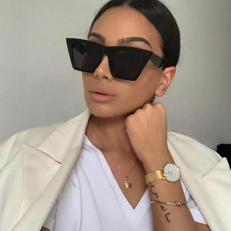 Trendy colorful big square sunglasses women personalized cat eye sunglasses, Mix color
Trendy colorful big square sunglasses women personalized cat eye sunglasses, Mix color