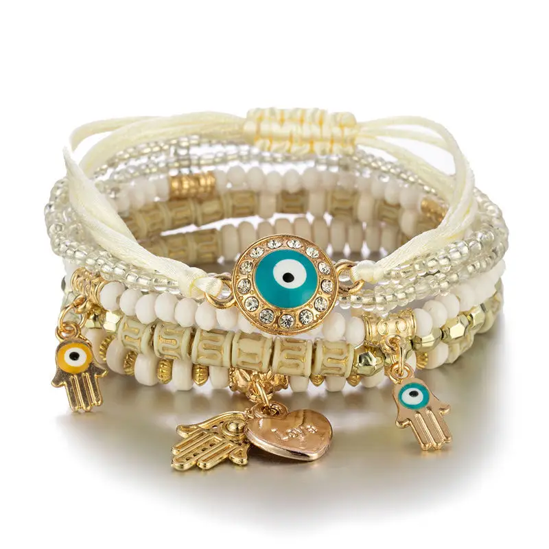 Hot Selling Bohemian Personality Handmade Beaded Fashion Devil Eye multi-layer Charm Bead Bracelet
Hot Selling Bohemian Personality Handmade Beaded Fashion Devil Eye multi-layer Charm Bead Bracelet