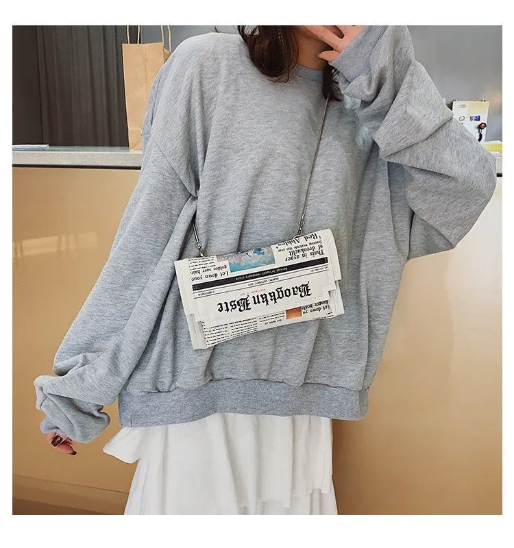 Newspaper modeling day clutch bags ladies party envelop casual hand bags women's crossbody bags clutch purse, As picture
Newspaper modeling day clutch bags ladies party envelop casual hand bags women's crossbody bags clutch purse, As picture