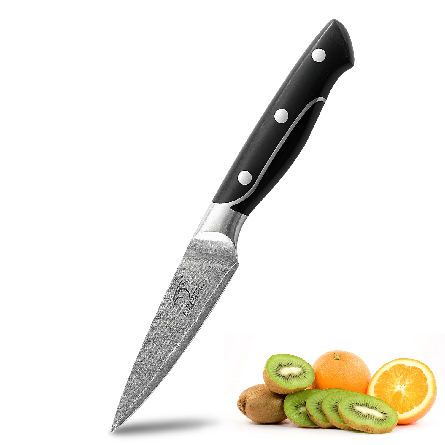 3.5 inch professional VG-10 Damascus Paring Knife with Comfortable Ergonomic ABS Handle
3.5 inch professional VG-10 Damascus Paring Knife with Comfortable Ergonomic ABS Handle