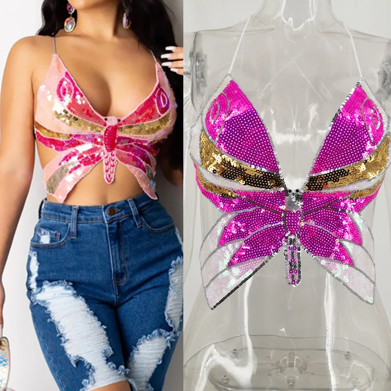 Sexy Halter Sequin Summer Club Women's Tops Backless Party Vintage Clothes Tank Tops
Sexy Halter Sequin Summer Club Women's Tops Backless Party Vintage Clothes Tank Tops