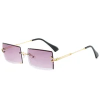

Frameless Trimmed Square Sunglasses Fashion Small Sun Glasses 2019