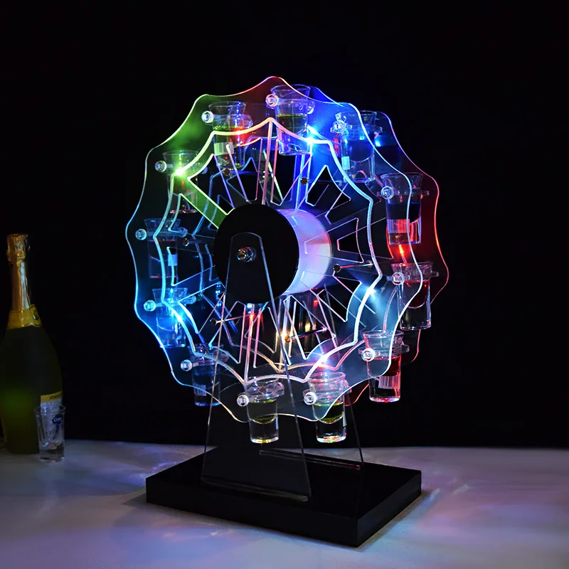 LED luminous charging bullet cup holder cocktail cup holder 12 hole ferris wheel cup rack
LED luminous charging bullet cup holder cocktail cup holder 12 hole ferris wheel cup rack