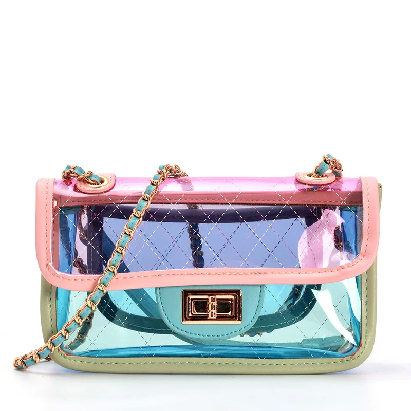 Popular Chic New Fashion Colorful Designer Mini Jelly Beach Bag Chain Clutch for Girls Transparent PVC Handbags for Women
Popular Chic New Fashion Colorful Designer Mini Jelly Beach Bag Chain Clutch for Girls Transparent PVC Handbags for Women