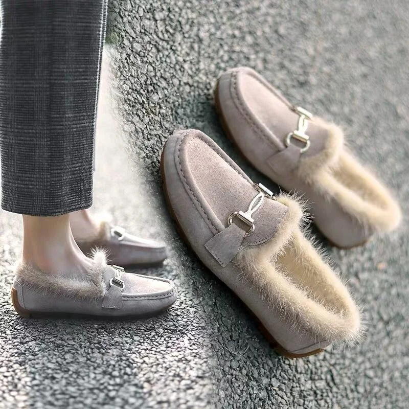 Fashion Korean version infrared wear cotton flat fur shoes women 2020 winter new non-slip plus velvet maternity Moccasin shoes, As picture
Fashion Korean version infrared wear cotton flat fur shoes women 2020 winter new non-slip plus velvet maternity Moccasin shoes, As picture