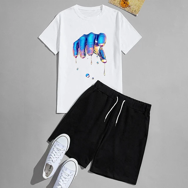 Hip-Hop Men Outfits Summer 2021 Print Cozy T-shirts Shorts Sets Casual Easy Match Sporty Fashion Two Piece Short Set Men, 7 colos
Hip-Hop Men Outfits Summer 2021 Print Cozy T-shirts Shorts Sets Casual Easy Match Sporty Fashion Two Piece Short Set Men, 7 colos