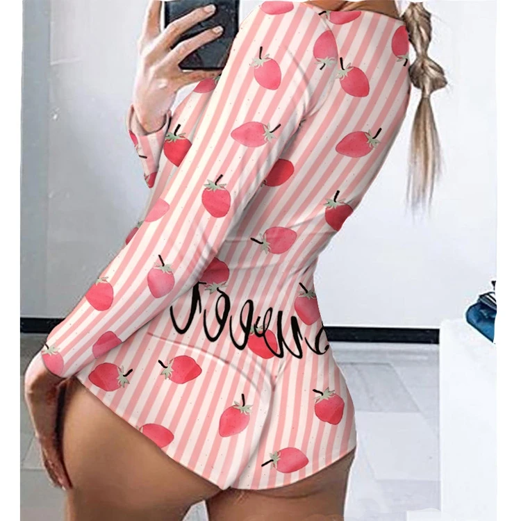 Wholesale custom adult Long sleeve deep V onsie plus size printing women pajamas bodysuit Onsies, Picture shows
Wholesale custom adult Long sleeve deep V onsie plus size printing women pajamas bodysuit Onsies, Picture shows