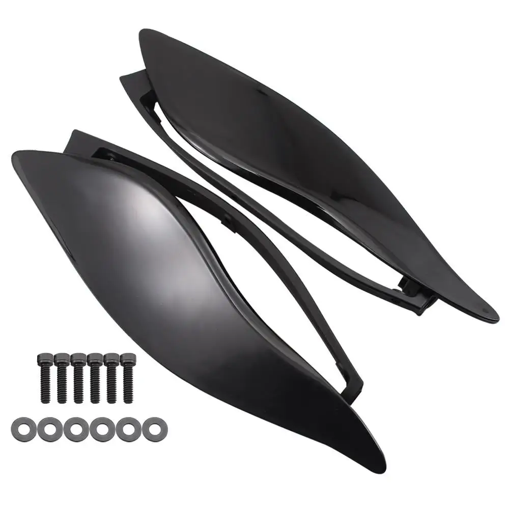 Black Side Wings Wind Air Deflectors Fit For Harley Touring Street Glide FLHX Electra Glide FLHTP Ultra Limited 2014-2020