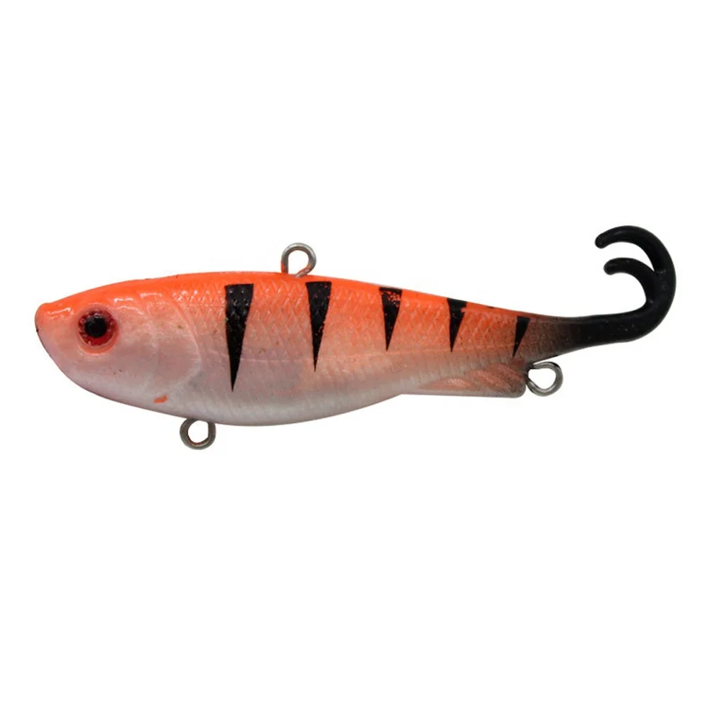 

Leading Soft Plastic PVC Weighted Insert Lead Jig Heads Real Curl Tail Sinking Lure 6.5cm 11g Fishing Swim Baits, 5 colors saltwater lures