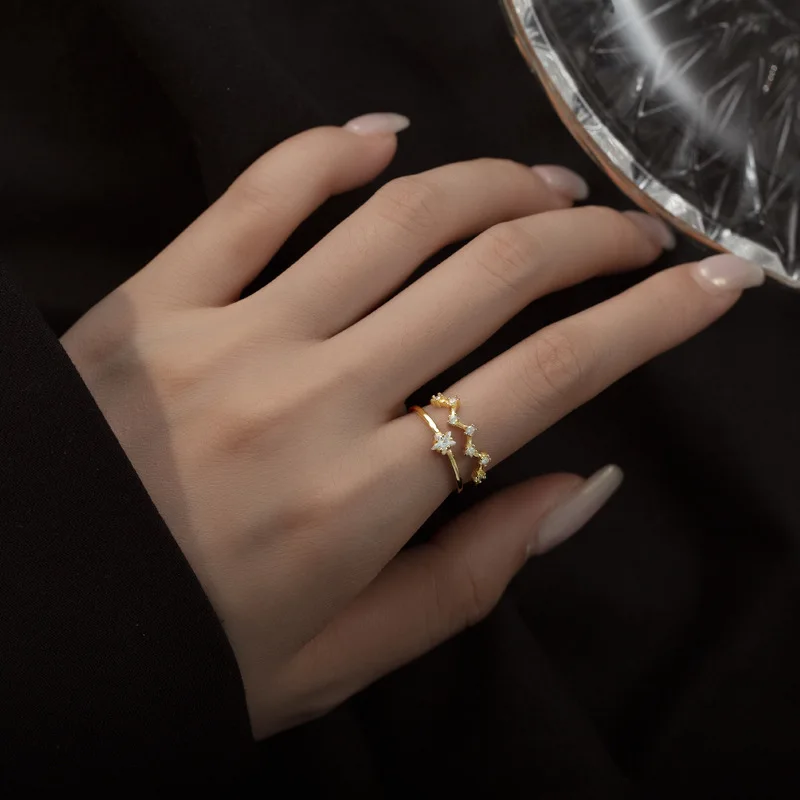 fashion jewelry sterling silver double round star rings jewelry gold plated 925 sterling silver adjustable rings women
fashion jewelry sterling silver double round star rings jewelry gold plated 925 sterling silver adjustable rings women