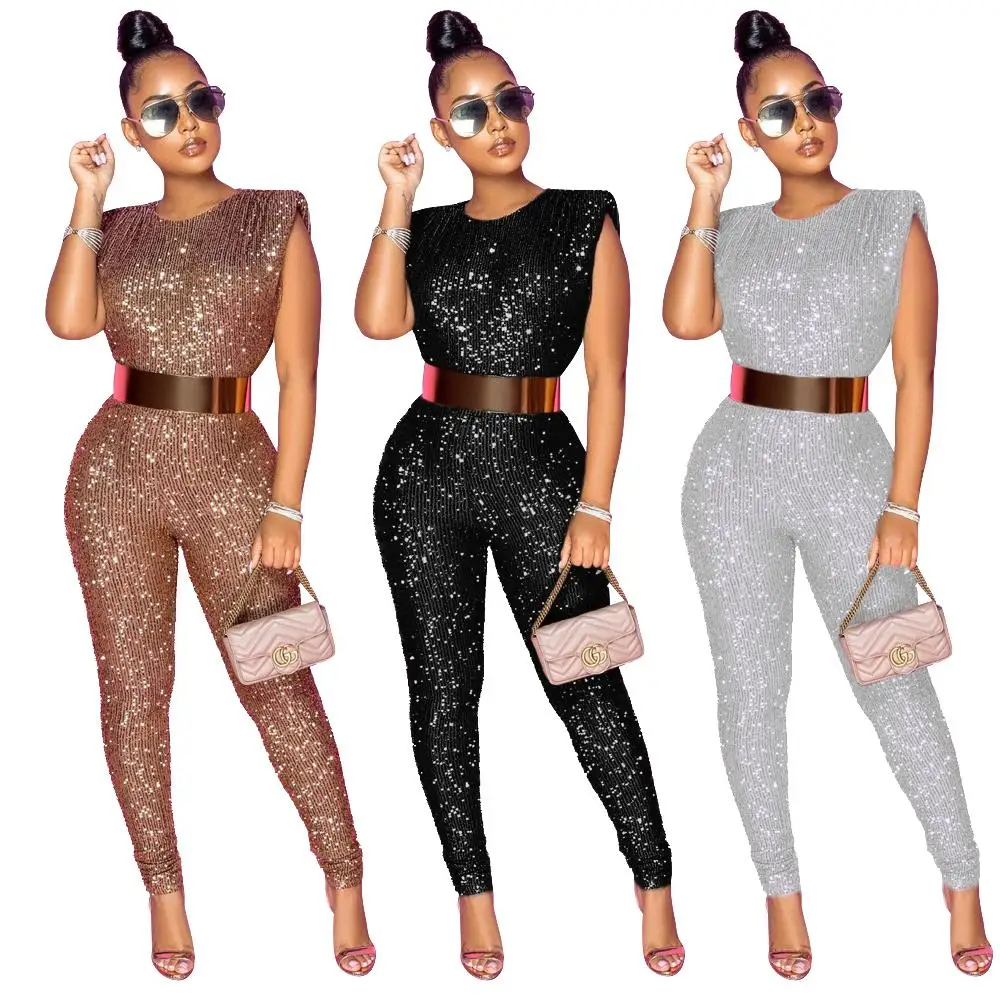 2021 Wholesale wome apparel summer sleeveless sexy nightclub one piece jumpsuit 
2021 Wholesale wome apparel summer sleeveless sexy nightclub one piece jumpsuit