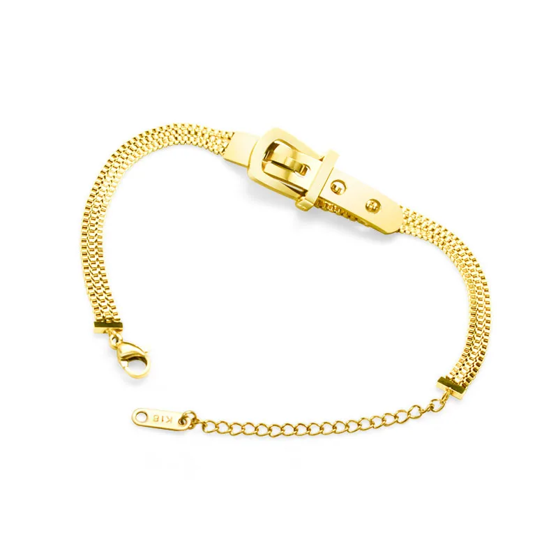 Watch Chain Style Belt Buckle Three layers 18K Gold Stainless Steel Jewelry Adjustable Bracelet For Women
Watch Chain Style Belt Buckle Three layers 18K Gold Stainless Steel Jewelry Adjustable Bracelet For Women