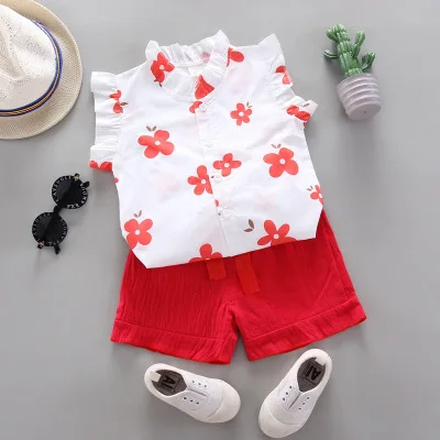 Girls Fashion Short-sleeved Summer Children's Shirt Cute Printed Flower Shirt Two-piece Set Little Girl Summer Clothes, Photo color
Girls Fashion Short-sleeved Summer Children's Shirt Cute Printed Flower Shirt Two-piece Set Little Girl Summer Clothes, Photo color