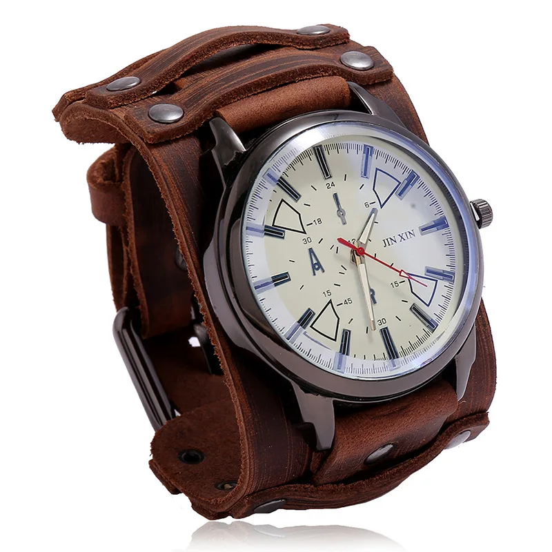 Factory direct selling popular accessories Retro Leather Watch personality Adjustable Bracelet men's punk Leather Watch Bracelet, Picture shows
Factory direct selling popular accessories Retro Leather Watch personality Adjustable Bracelet men's punk Leather Watch Bracelet, Picture shows