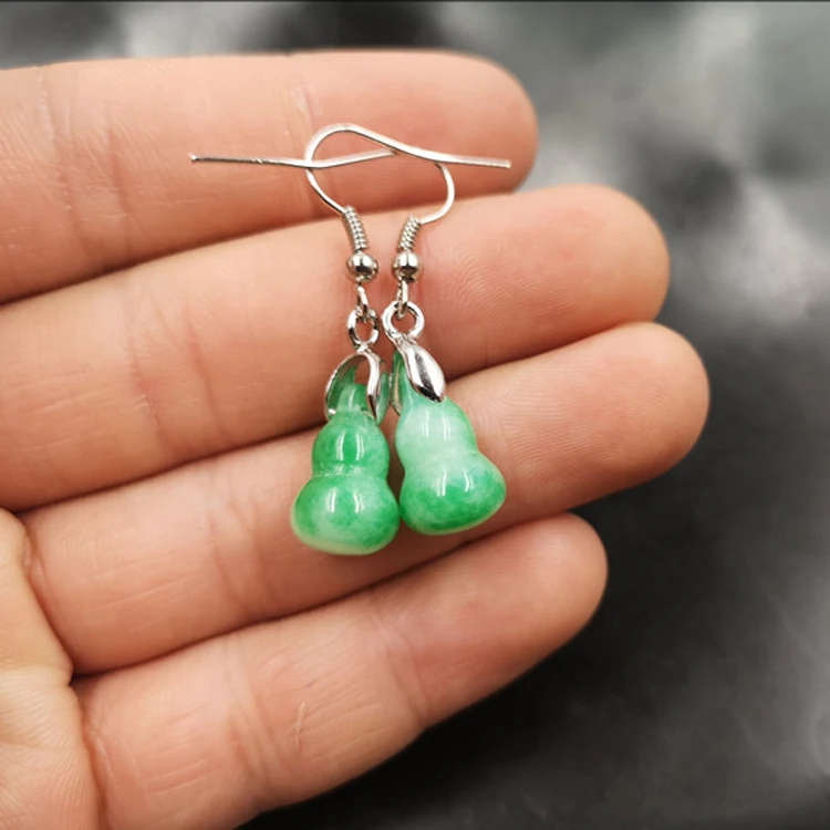 Wholesale Silver Plated Jade Earrings Calabash Green Jade Earrings For Women Girls Gifts, Picture
Wholesale Silver Plated Jade Earrings Calabash Green Jade Earrings For Women Girls Gifts, Picture