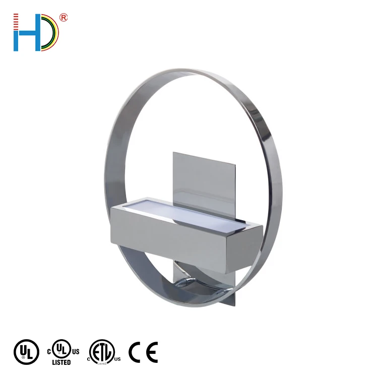 New Modern Luminaires Decoration Polished Chrome Ring Shade Night Wall Light
