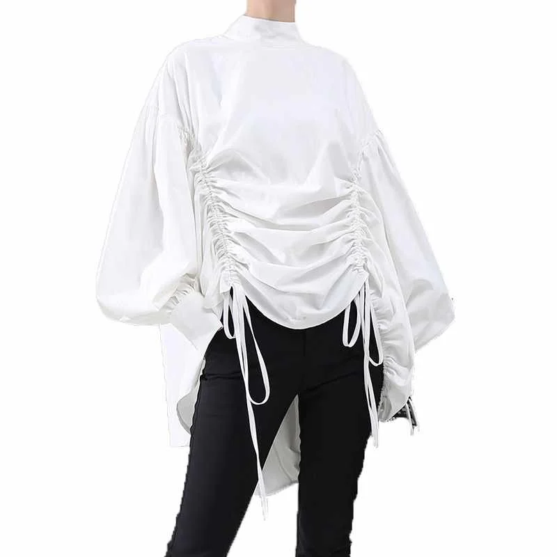 Autumn And Winter Women's Oversize Blouse Drawstring Wide Loose Stand Collar Shirt Women Blouse, Customized color
Autumn And Winter Women's Oversize Blouse Drawstring Wide Loose Stand Collar Shirt Women Blouse, Customized color
