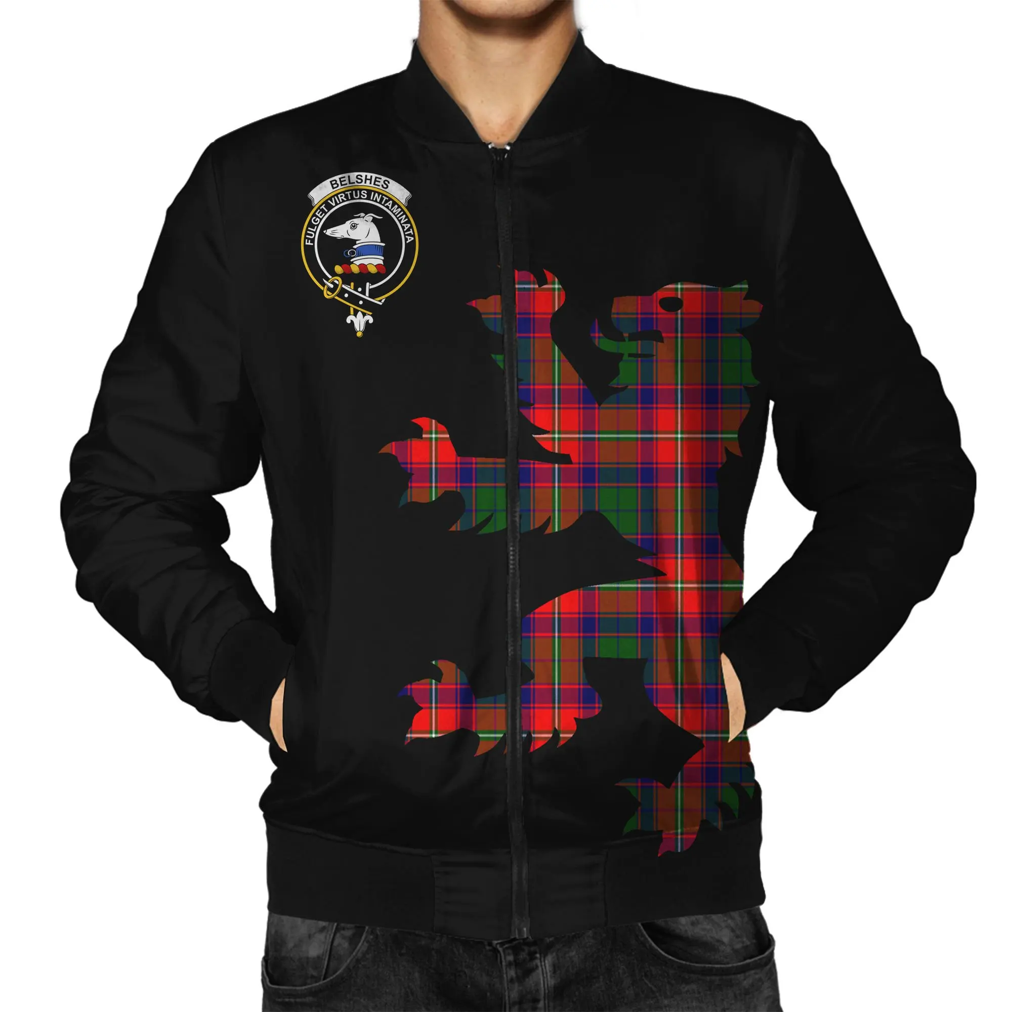 Newest Stylish Hip Hop Bomber Jacket Scotland Belshes Clan Tartan Lion Design Oversized Men Winter Jacket Casual Bomber Jacket, Customized color
Newest Stylish Hip Hop Bomber Jacket Scotland Belshes Clan Tartan Lion Design Oversized Men Winter Jacket Casual Bomber Jacket, Customized color