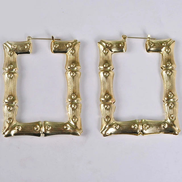 Punk Exaggerated Gold Plated Personalized Big Large Gold Custom Hoop Bamboo Earrings, Gold;silver
Punk Exaggerated Gold Plated Personalized Big Large Gold Custom Hoop Bamboo Earrings, Gold;silver