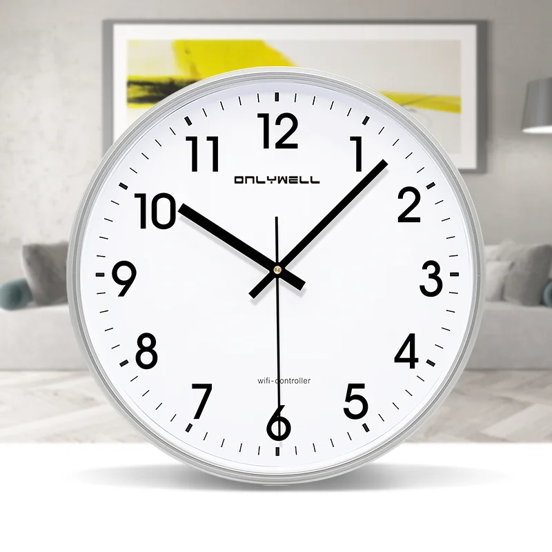 Home Decorative Gift smart wifi Analog clock Simple Round 12 inch wall clock, White
Home Decorative Gift smart wifi Analog clock Simple Round 12 inch wall clock, White