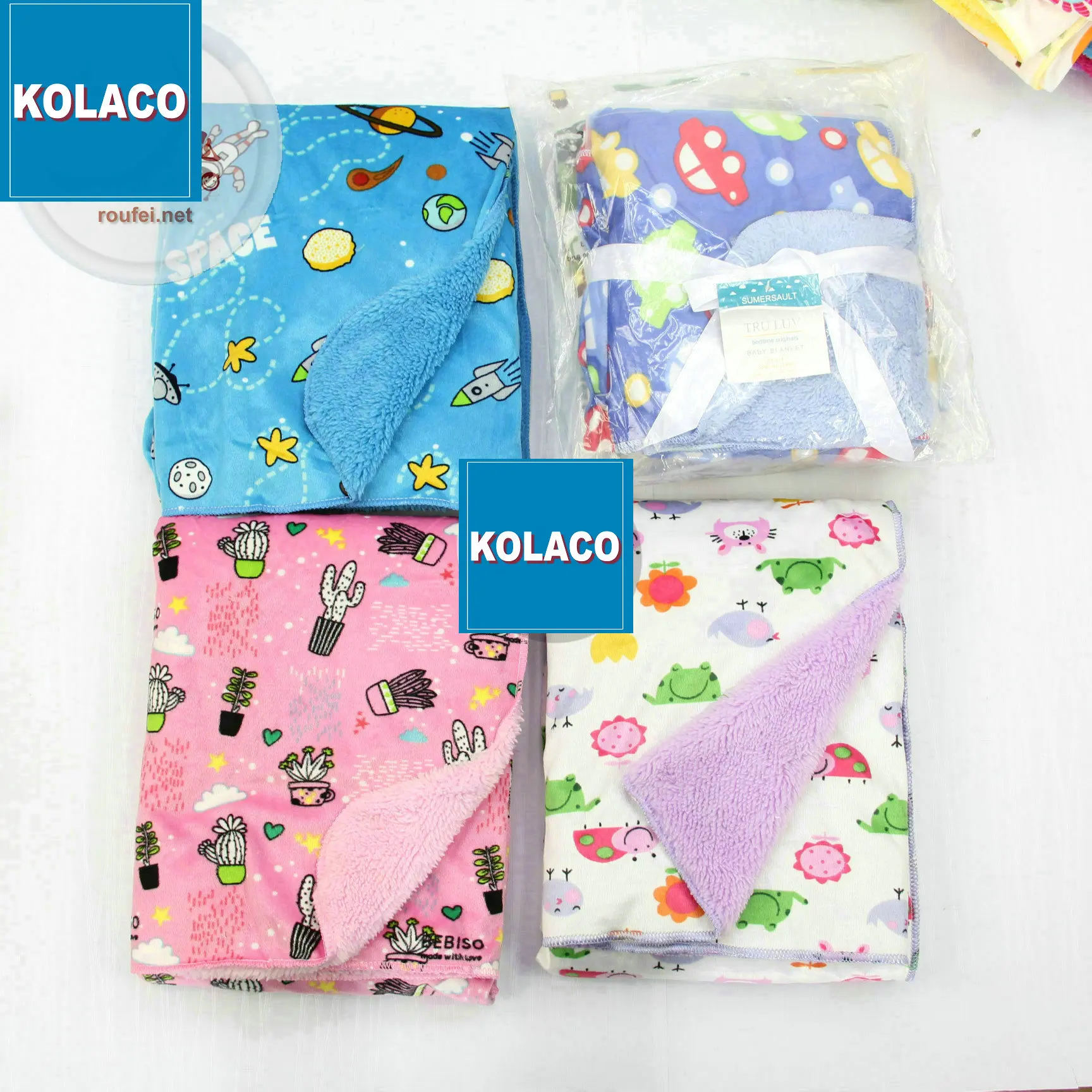 Wholesale polyester printed polar fleece baby flannelpatterned baby blanket