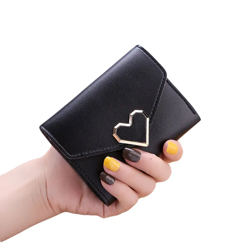 New Retro Small Fresh Metal Heart Shaped Buckle Short PU Leather Three Fold Summer Ladies Student Small Purse Coin Purse
New Retro Small Fresh Metal Heart Shaped Buckle Short PU Leather Three Fold Summer Ladies Student Small Purse Coin Purse