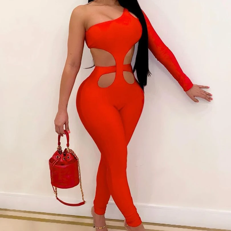 Fashion Seductive Hollow Out One Shoulder Top Pants Jumpsuit One Piece Red Jumpsuits For Women
Fashion Seductive Hollow Out One Shoulder Top Pants Jumpsuit One Piece Red Jumpsuits For Women