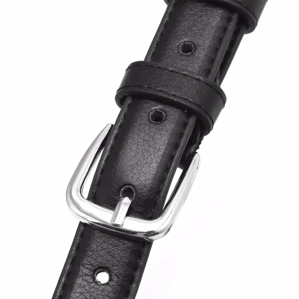 Fashion Female Antique Black Belt Metal Jeans Woman Faux Leather Belt   N0046