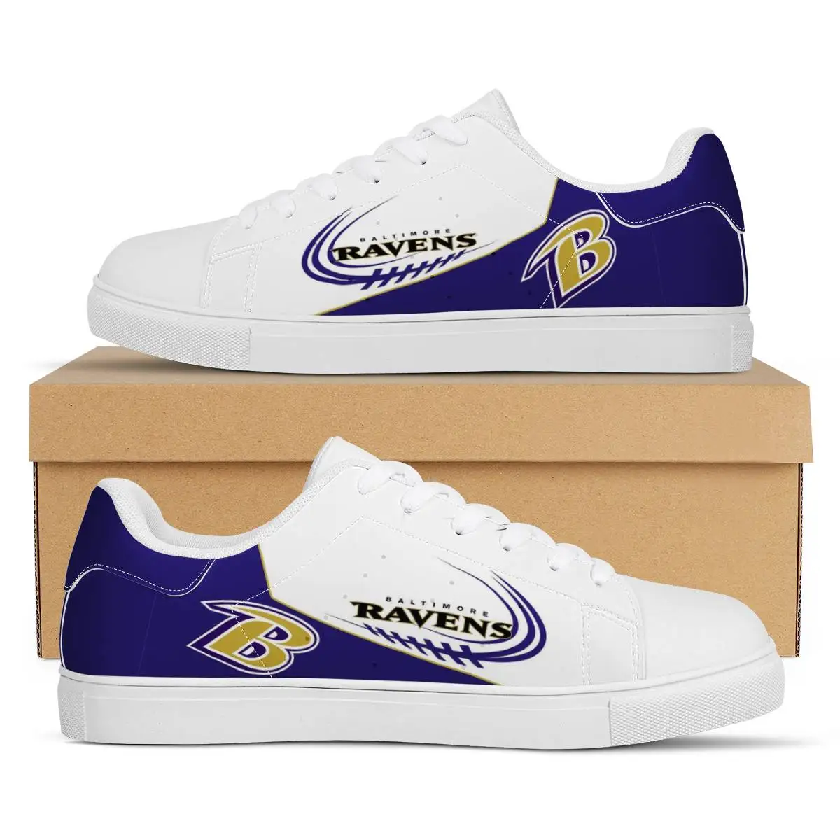 2021 Wholesale full printing logo Casual Custom football fans sneakers Team Logos unisex shoes Team Ravens
2021 Wholesale full printing logo Casual Custom football fans sneakers Team Logos unisex shoes Team Ravens