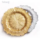 New Product Wholesale Tableware Glass Gold Sliver Dinner Plates Cheap Decorative Charger Plate For Wedding