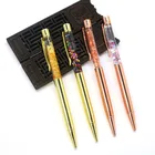 Innovative metal pen DIY ballpoint pen gold sequin Logo ball point pen