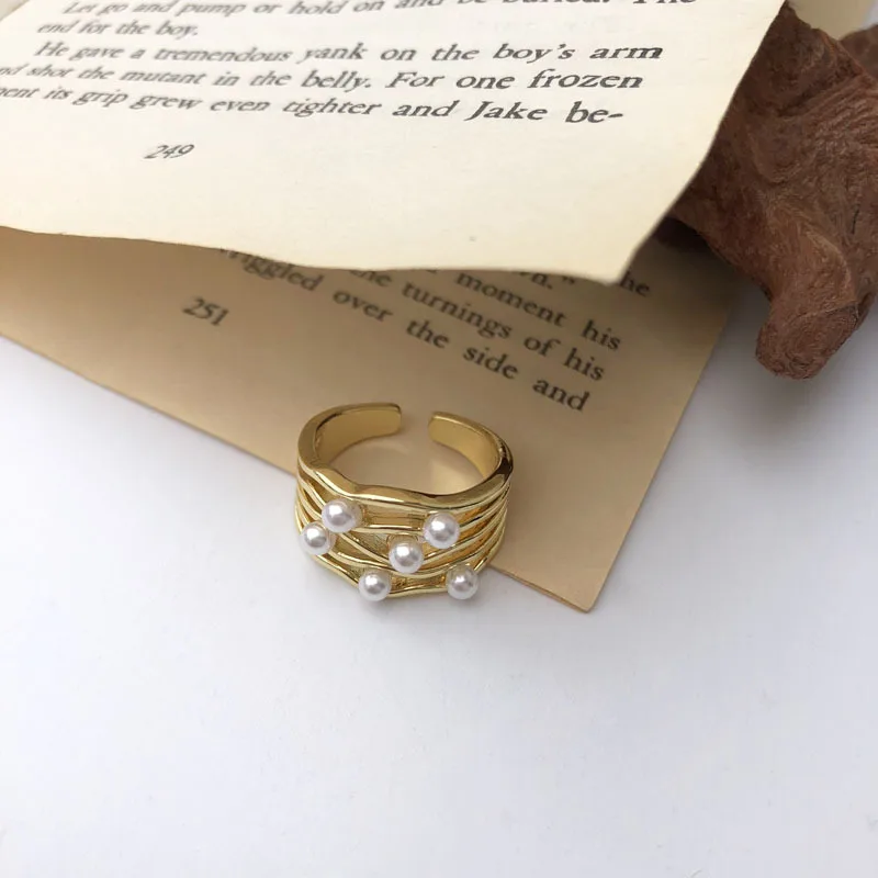 Ins Style Gold Plated Copper Multi Layer Pearl Wave Open Ring Wave Shaped Pearl Adjustable Ring For Daily Wear
Ins Style Gold Plated Copper Multi Layer Pearl Wave Open Ring Wave Shaped Pearl Adjustable Ring For Daily Wear