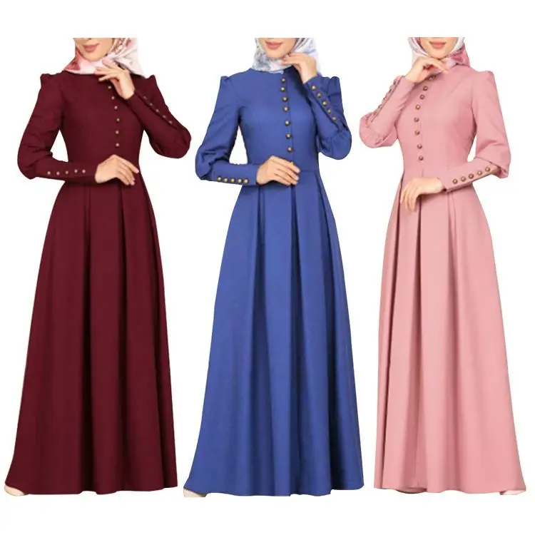 New Muslim Clothing Islamic Dress Decorates Button Vintage Ethnic Style Dresses 2021 For Women, Customized colors accept
New Muslim Clothing Islamic Dress Decorates Button Vintage Ethnic Style Dresses 2021 For Women, Customized colors accept