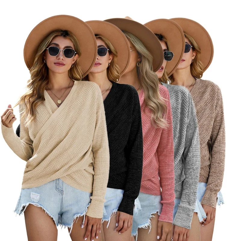 Cheap Sale Custom Women Fashionable Deep V Neck Elegant Long Sleeve Cotton Knitted Sweater
Cheap Sale Custom Women Fashionable Deep V Neck Elegant Long Sleeve Cotton Knitted Sweater