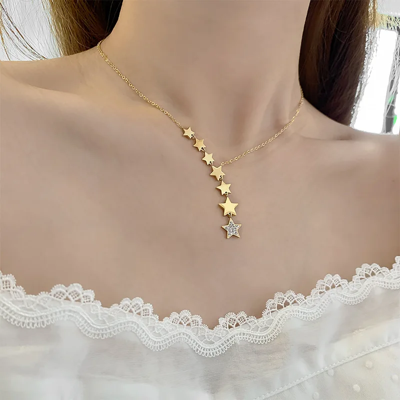 18K Gold Plated Necklace for Women Stainless steel Chain Star pendant Necklace For Fashion Jewelry
18K Gold Plated Necklace for Women Stainless steel Chain Star pendant Necklace For Fashion Jewelry