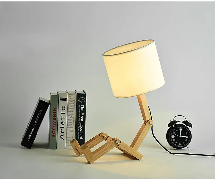 Nordic creative simple personality design lamp children's desk bedroom bedside white table lamp