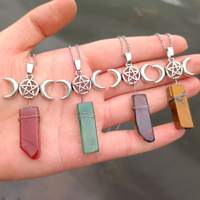 Minimalist Hot Selling Moon Star Crystal Necklace Natural Stone Stainless Steel Gemstone Necklace For Women
Minimalist Hot Selling Moon Star Crystal Necklace Natural Stone Stainless Steel Gemstone Necklace For Women