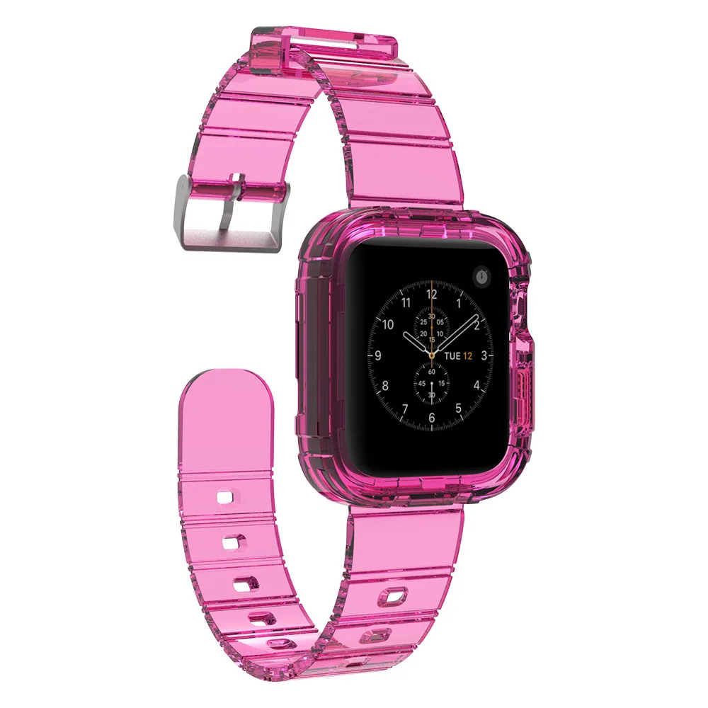 Crystal Clear Transparent Watch Band Case for Apple Watch Women Men Kid Use straps for apple watch, 5 colors for choose
Crystal Clear Transparent Watch Band Case for Apple Watch Women Men Kid Use straps for apple watch, 5 colors for choose