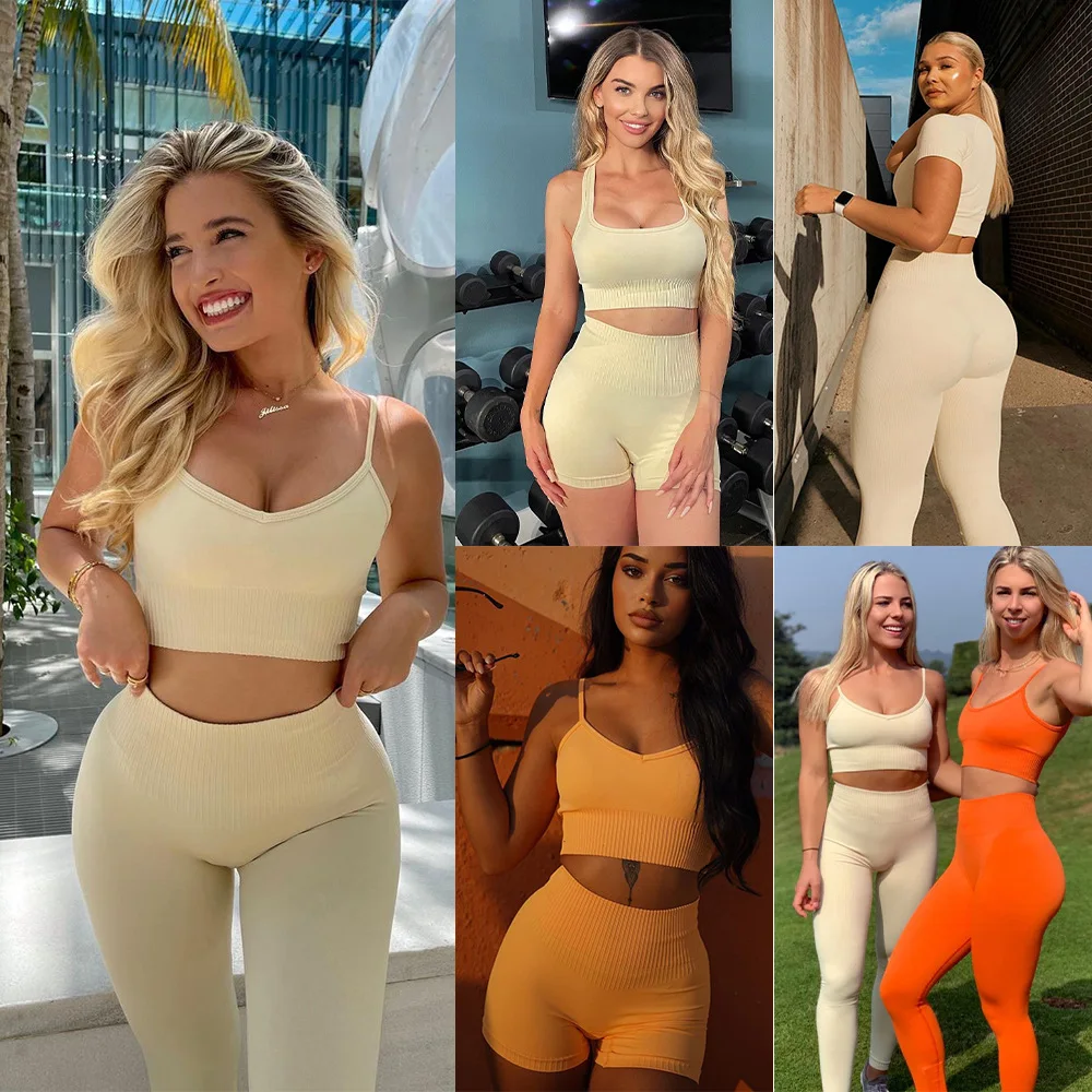 2022 Custom Logo Gym Wear Set Ribbed Fitness Women Clothing Outdoor Fitness Workout 5 Pieces Seamless Yoga Set, Black,green,yellow,orange,white
2022 Custom Logo Gym Wear Set Ribbed Fitness Women Clothing Outdoor Fitness Workout 5 Pieces Seamless Yoga Set, Black,green,yellow,orange,white