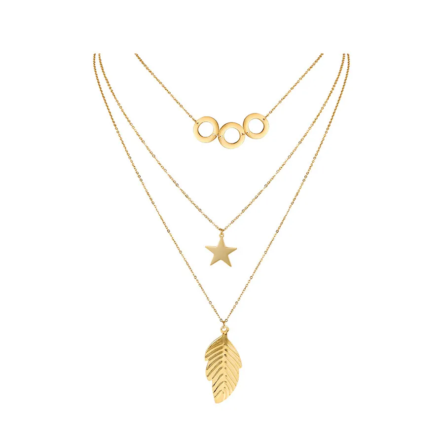necklace-00931 xuping jewelry Classic Design Star Leaf Pendant Three Chains 24K Gold Plated Stainless Steel Necklace
necklace-00931 xuping jewelry Classic Design Star Leaf Pendant Three Chains 24K Gold Plated Stainless Steel Necklace