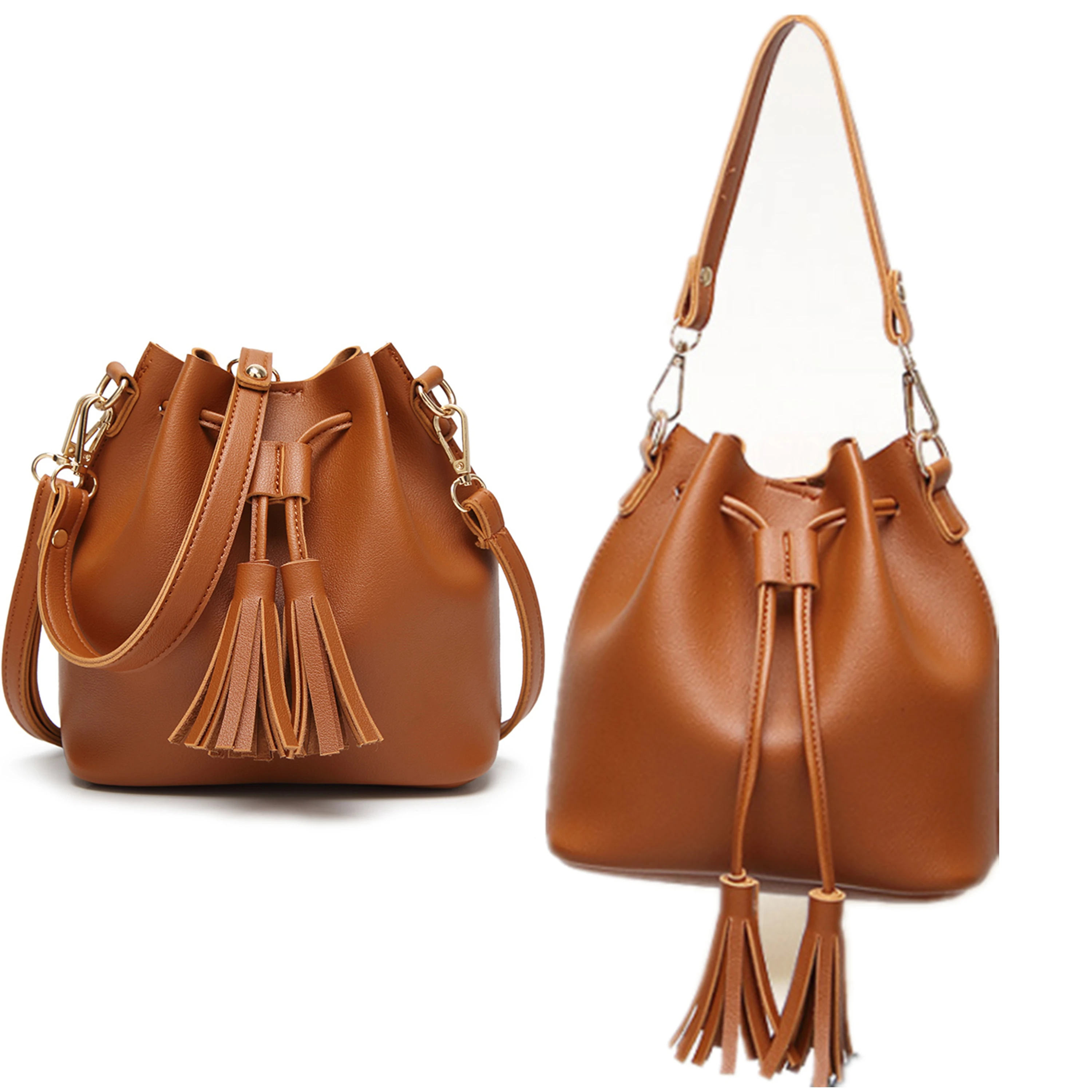China Factory Directly Sale Women PU leather Bucket Bag Tassel Drawstring Crossbody Tote Shoulder Handbag Bag with Tassel, Full color print or custom
China Factory Directly Sale Women PU leather Bucket Bag Tassel Drawstring Crossbody Tote Shoulder Handbag Bag with Tassel, Full color print or custom
